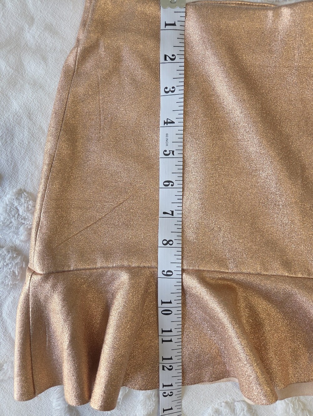 Zara Trafaluc Metallic Rose Gold Peplum Mini Skirt XS NWOT - Picture 15 of 16